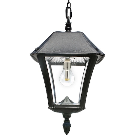 Gama Sonic Baytown II Solar Light Outdoor Pendant Chandelier Hanging Light, Black 105BCX01